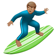 Emoji 🏄🏽‍♂️ Surfista Uomo: Carnagione Olivastra su Apple iOS 12.1.