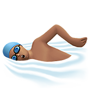 🏊🏽‍♂️ Emoji Hombre Nadando: Tono De Piel Medio en Apple iOS 12.1.