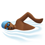 🏊🏾‍♂️ Emoji Hombre Nadando: Tono De Piel Oscuro Medio en Apple iOS 12.1.