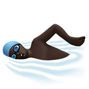 🏊🏿‍♂️ Emoji Hombre Nadando: Tono De Piel Oscuro en Apple iOS 12.1.