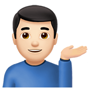 💁🏻‍♂️ Emoji Homem Com A Palma Virada Para Cima: Pele Clara na Apple iOS 12.1.