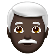 Émoji 👨🏿‍🦳 Homme : Peau Foncée Et Cheveux Blancs sur Apple iOS 12.1.