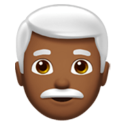 👨🏾‍🦳 Emoji Mann: mitteldunkle Hautfarbe, weißes Haar Apple iOS 12.1.