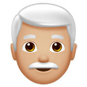 Émoji 👨🏼‍🦳 Homme : Peau Moyennement Claire Et Cheveux Blancs sur Apple iOS 12.1.