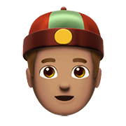 👲🏽 Emoji Hombre Con Gorro Chino: Tono De Piel Medio en Apple iOS 12.1.