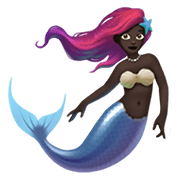 🧜🏿‍♀️ Emoji Sirena: Tono De Piel Oscuro en Apple iOS 12.1.