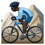 🚵🏿 Emoji Pessoa Fazendo Mountain Bike: Pele Escura na Apple iOS 12.1.