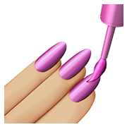 💅🏼 Emoji Pintarse Las Uñas: Tono De Piel Claro Medio en Apple iOS 12.1.