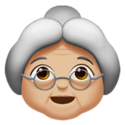 👵🏼 Emoji Anciana: Tono De Piel Claro Medio en Apple iOS 12.1.