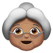 Emoji 👵🏽 Donna Anziana: Carnagione Olivastra su Apple iOS 12.1.