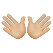 👐🏼 Emoji Mãos Abertas: Pele Morena Clara na Apple iOS 12.1.