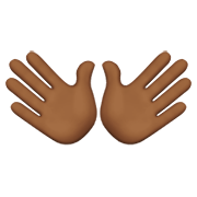 👐🏾 Emoji Manos Abiertas: Tono De Piel Oscuro Medio en Apple iOS 12.1.