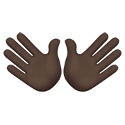 👐🏿 Emoji Mãos Abertas: Pele Escura na Apple iOS 12.1.