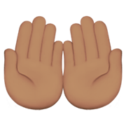 Emoji 🤲🏽 Mani Unite In Alto: Carnagione Olivastra su Apple iOS 12.1.