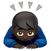🙇🏿 Emoji Pessoa Fazendo Reverência: Pele Escura na Apple iOS 12.1.