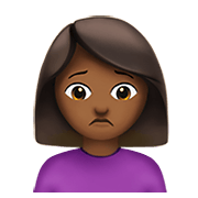 🙍🏾 Emoji Franzindo A Sobrancelha: Pele Morena Escura na Apple iOS 12.1.