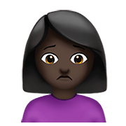 🙍🏿 Emoji Franzindo A Sobrancelha: Pele Escura na Apple iOS 12.1.