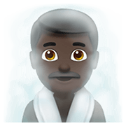 🧖🏿 Emoji Person in Dampfsauna: dunkle Hautfarbe Apple iOS 12.1.