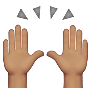 🙌🏽 Emoji zwei erhobene Handflächen: mittlere Hautfarbe Apple iOS 12.1.