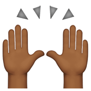 Emoji 🙌🏾 Mani Alzate: Carnagione Abbastanza Scura su Apple iOS 12.1.