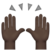 Emoji 🙌🏿 Mani Alzate: Carnagione Scura su Apple iOS 12.1.