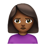 🙎🏾 Emoji Pessoa Fazendo Bico: Pele Morena Escura na Apple iOS 12.1.