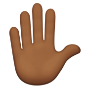 ✋🏾 Emoji Mão Levantada: Pele Morena Escura na Apple iOS 12.1.