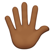 🖐🏾 Emoji Mão Aberta Com Os Dedos Separados: Pele Morena Escura na Apple iOS 12.1.