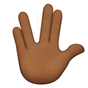 🖖🏾 Emoji vulkanischer Gruß: mitteldunkle Hautfarbe Apple iOS 12.1.
