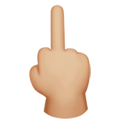 🖕🏼 Emoji Dedo Corazón Hacia Arriba: Tono De Piel Claro Medio en Apple iOS 12.1.