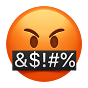 Emoji 🤬 Faccina Con Simboli Sulla Bocca su Apple iOS 12.1.