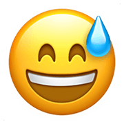 😅 Emoji Cara Sonriendo Con Sudor Frío en Apple iOS 12.1.