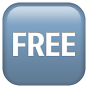 🆓 Emoji Wort „Free“ in blauem Quadrat Apple iOS 12.1.