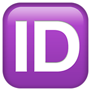 🆔 Emoji Großbuchstaben ID in lila Quadrat Apple iOS 12.1.