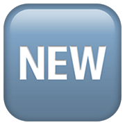 🆕 Emoji Wort „New“ in blauem Quadrat Apple iOS 12.1.