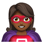 🦸🏾 Emoji Super-herói: Pele Morena Escura na Apple iOS 12.1.