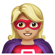 🦸🏼 Emoji Super-herói: Pele Morena Clara na Apple iOS 12.1.