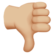 👎🏼 Emoji Daumen runter: mittelhelle Hautfarbe Apple iOS 12.1.