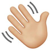 👋🏼 Emoji Mano Saludando: Tono De Piel Claro Medio en Apple iOS 12.1.