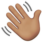 👋🏽 Emoji Mão Acenando: Pele Morena na Apple iOS 12.1.