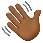 👋🏾 Emoji Mão Acenando: Pele Morena Escura na Apple iOS 12.1.