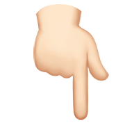 👇🏻 Emoji Dorso Da Mão Com Dedo Indicador Apontando Para Baixo: Pele Clara na Apple iOS 12.1.