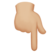 Emoji 👇🏼 Indice Abbassato: Carnagione Abbastanza Chiara su Apple iOS 12.1.