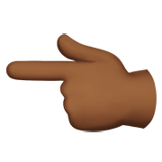 👈🏾 Emoji Dorso Da Mão Com Dedo Indicador Apontando Para A Esquerda: Pele Morena Escura na Apple iOS 12.1.