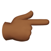 👉🏾 Emoji Dorso Da Mão Com Dedo Indicador Apontando Para A Direita: Pele Morena Escura na Apple iOS 12.1.