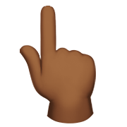 👆🏾 Emoji nach oben weisender Zeigefinger von hinten: mitteldunkle Hautfarbe Apple iOS 12.1.