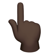 👆🏿 Emoji Dorso Da Mão Com Dedo Indicador Apontando Para Cima: Pele Escura na Apple iOS 12.1.