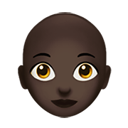 👩🏿‍🦲 Emoji Mujer: Tono De Piel Oscuro Y Sin Pelo en Apple iOS 12.1.