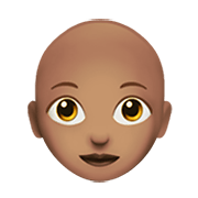 👩🏽‍🦲 Emoji Frau: mittlere Hautfarbe, Glatze Apple iOS 12.1.