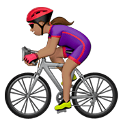 Emoji 🚴🏽‍♀️ Ciclista Donna: Carnagione Olivastra su Apple iOS 12.1.